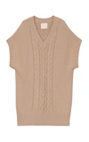 BYTIMO CABLE-KNIT COTTON MINI DRESS