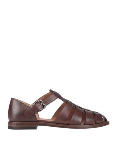 Church's Man Sandals Cocoa Size 12 Soft Leather In Cocoa