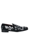 Dolce & Gabbana Black Silver Sequined Loafers Men Dress Shoes In Grey