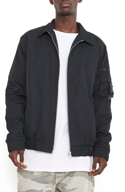 Nana Judy Men's Harrington Jacket With Utility Sleeve Pocket In Black