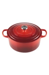 LE CREUSET SIGNATURE 7 1/4-QUART ROUND ENAMEL CAST IRON DUTCH OVEN,LS2501-2867SS