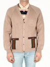 GUCCI GUCCI WEB DETAILED KNITTED CARDIGAN