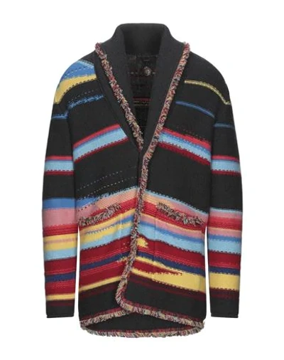 Alanui Sarape Landscape Cashmere Knit Cardigan In Embassy Black