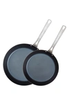 Viking Set Of 2 Carbon Steel Frying Pans In Carbon Steel