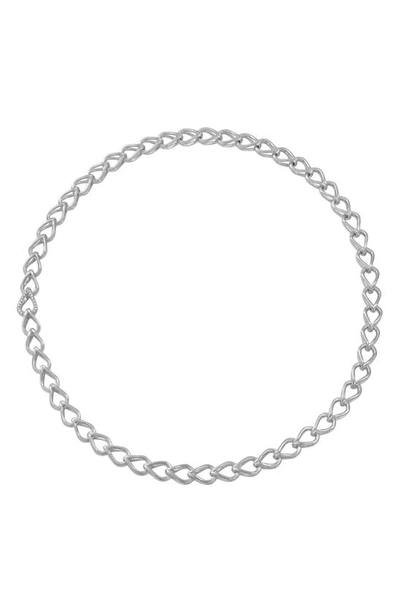 Dean Davidson Pavé Teardrop Necklace In White Topaz/silver