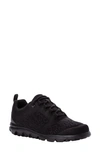 Propét Travelactiv Knit Lace-up Sneaker In All Black Fabric