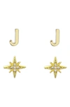 Panacea Initial Starburst Set Of 2 Stud Earrings In Gold