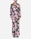 DOLCE & GABBANA PEONY-PRINT PAJAMA SET WITH MATCHING FACE MASK