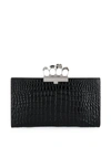 ALEXANDER MCQUEEN FOUR RING SKULL LEATHER CLUTCH