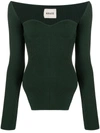 KHAITE MADDY SCULPTED RIBBED-KNIT TOP