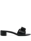 FERRAGAMO DOUBLE BOW SLIP-ON SANDALS