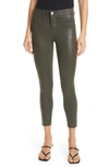 L Agence Margot Coated Crop Skinny Jeans In Army Coated