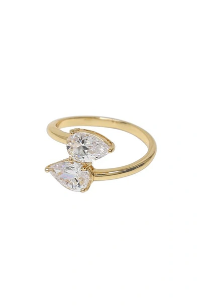 Ettika Crystal Teardrop Gold Wrap Ring