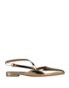 LAURENCE DACADE LAURENCE DACADE WOMAN BALLET FLATS GOLD SIZE 7.5 SOFT LEATHER,11952853WT 5