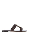 TOD'S TOD'S WOMAN SANDALS COCOA SIZE 7.5 SOFT LEATHER,11970468IU 13