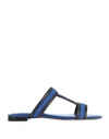 TOD'S TOD'S WOMAN SANDALS BLUE SIZE 7.5 SOFT LEATHER,11970626RN 17