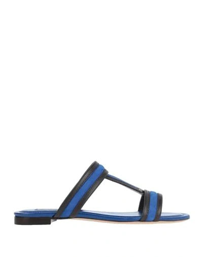 TOD'S TOD'S WOMAN SANDALS BLUE SIZE 8 LEATHER,11970626RN 17