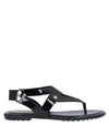 TOD'S TOD'S WOMAN THONG SANDAL BLACK SIZE 7 SOFT LEATHER,11971011MW 5
