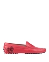 TOD'S TOD'S WOMAN LOAFERS RED SIZE 6 SOFT LEATHER,11971065KH 2