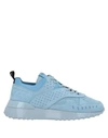 TOD'S TOD'S WOMAN SNEAKERS SKY BLUE SIZE 10.5 SOFT LEATHER,11971080JE 13