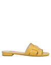 BIBI LOU BIBI LOU WOMAN SANDALS YELLOW SIZE 9 SOFT LEATHER,11975852HG 11