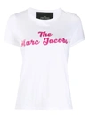 MARC JACOBS GLITTERED LOGO PRINT T-SHIRT IN WHITE