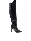 Max Mara Maxmara Beboot Boot Crocodile-print Black Leather In Black