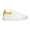 Alexander Mcqueen White And Yellow Printed Suede Classic Sneakers In White Mimosa