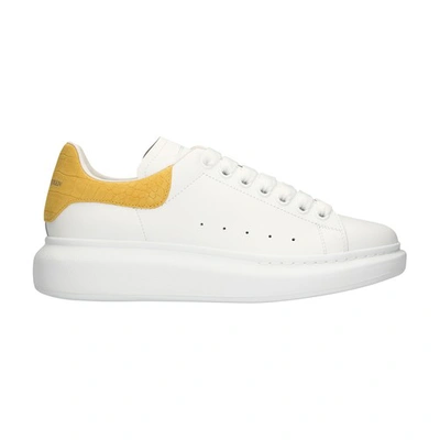 Alexander Mcqueen White And Yellow Printed Suede Classic Trainers
