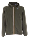 K-way Teen Embroidered Logo Hooded Jacket In Green