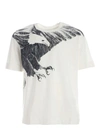 EMPORIO ARMANI SHADES OF GREY PRINT T-SHIRT IN WHITE