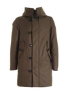 PEUTEREY KASA SL 00 FUR DOWN JACKET IN ARMY GREEN COLO