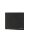 PAUL SMITH LOGO PRINT WALLET IN BLACK AND RED