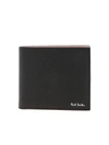 Paul Smith Logo Print Wallet In Black And Red In Black