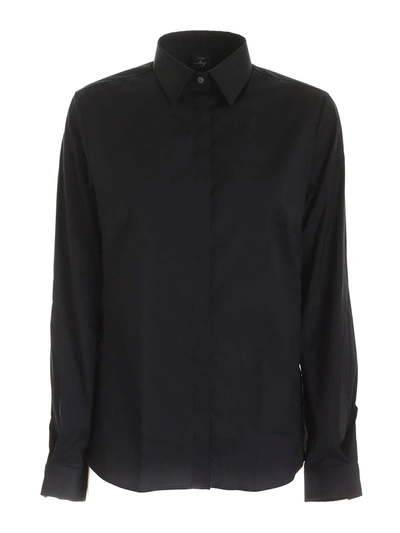 Fay Logo Embroidery Shirt In Black