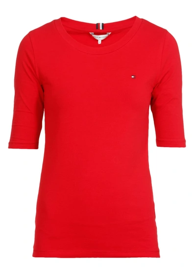 Tommy Hilfiger Cotton T-shirt In Primary Red