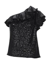Iro Lavaur One-shoulder Sequined Crepe Top In Black