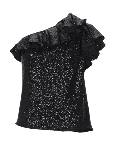 Iro Lavaur One-shoulder Sequined Crepe Top In Black