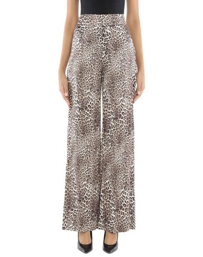 Clips Animal Print Trousers In White