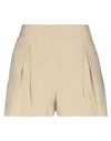 Off-white Perforated-panel Cotton-twill Shorts In Beige