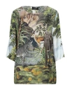 CLIPS CLIPS WOMAN TOP KHAKI SIZE 2 VISCOSE, SILK,38958038IS 3
