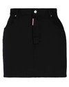 Dsquared2 Denim Skirts In Black