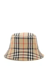 Burberry Check Cotton Blend Bucket Hat In Archive Beige