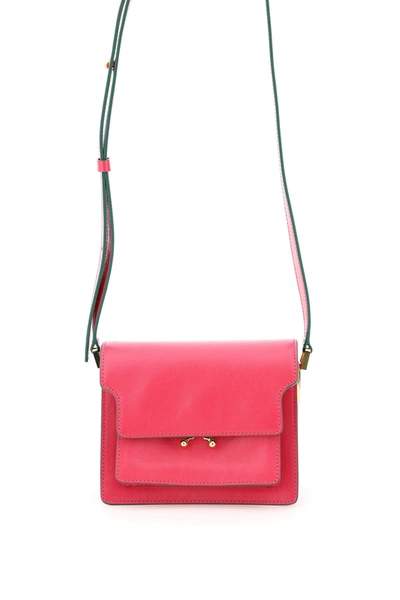 Marni New Trunk Mini Shoulder Bag In Fuchsia,pink,green