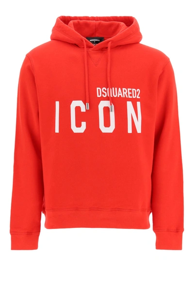 Dsquared2 Icon Hoodie In Red,white