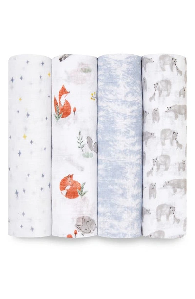 Aden + Anais Set Of 4 Classic Swaddling Cloths In Naturally