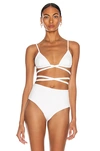 Matteau Women's Wrap-front Triangle Bikini Top In Chalk Crinkle