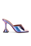 Amina Muaddi Purple Iridescent Caroline Slipper Heels