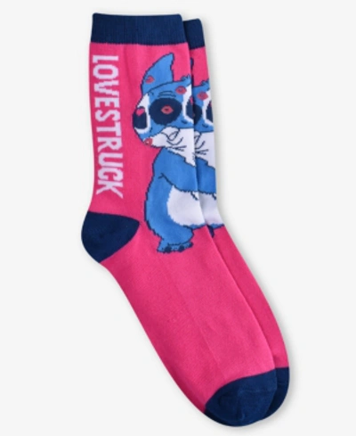 Planet Sox Stitch "lovestruck" Crew Socks In Pink