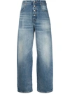 Mm6 Maison Margiela Sky Blue Straight-fit Denim Cotton Jeans In Blue